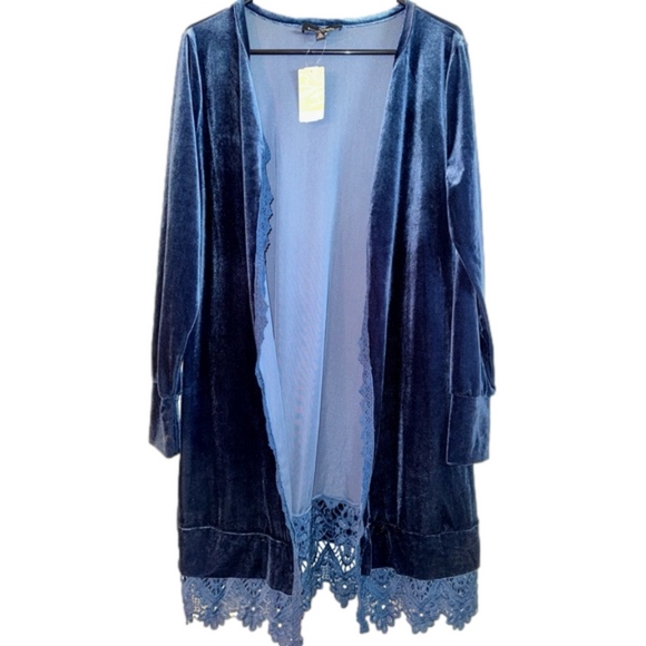 Suzanne Betro Tops - Women’s Suzanne Betro Brand Lace Trimmed Open Front Top Size XL